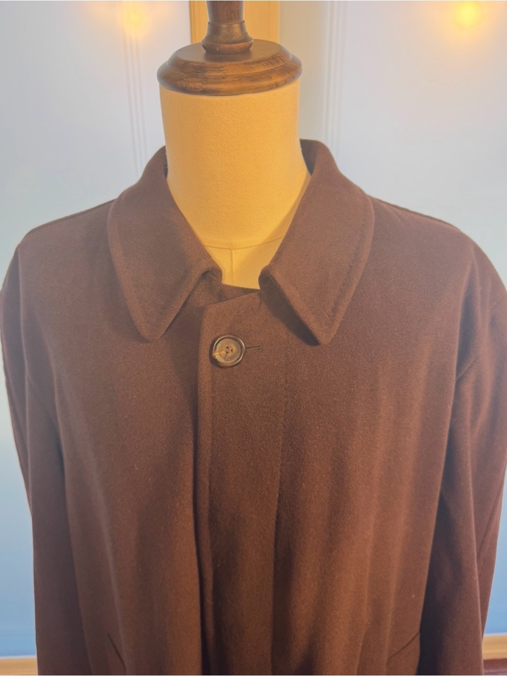 Regent Handtailored Cashmere Wool Coat Brown EU 56 Classic Overcoat